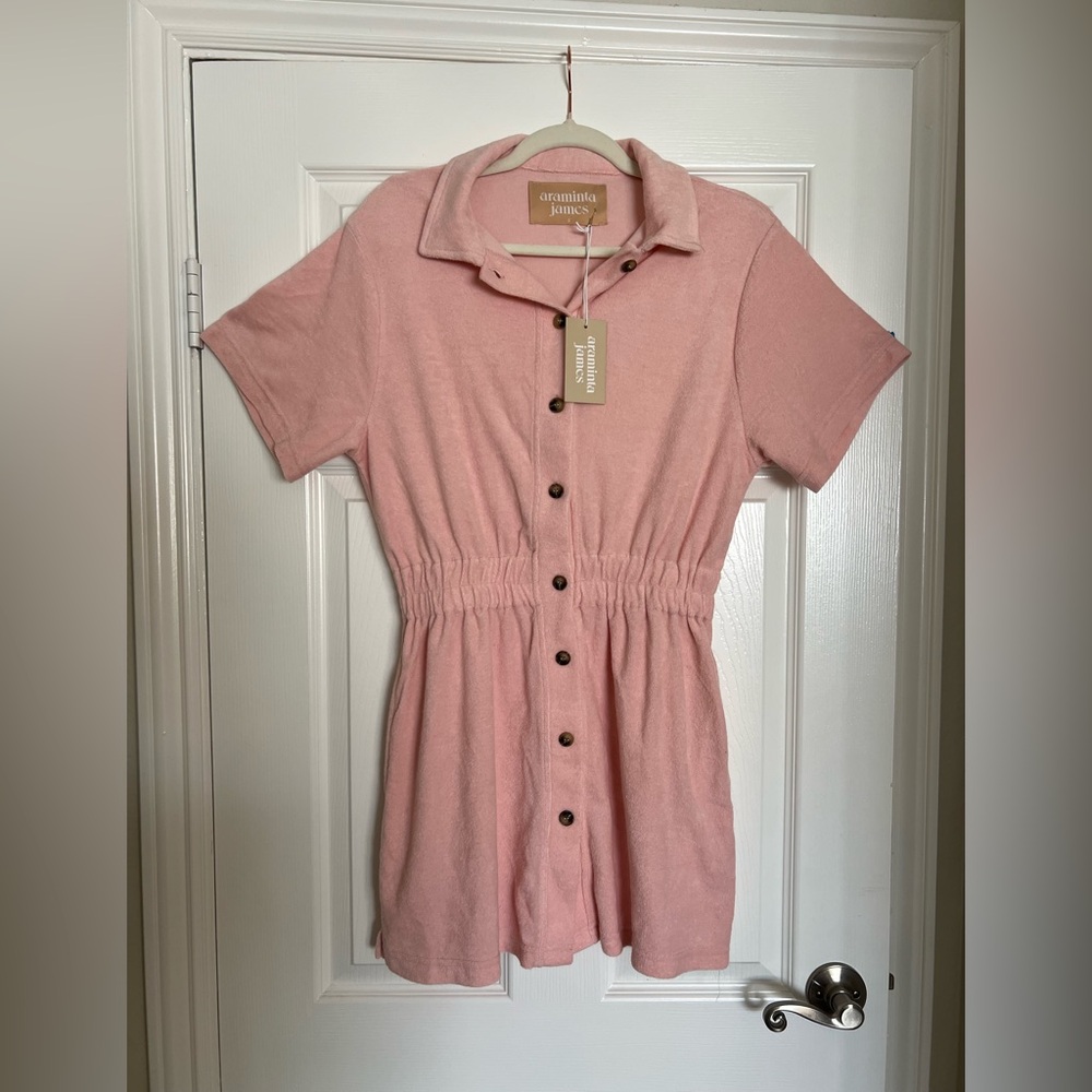 NWT ARAMINTA JAMES 
Terry Towelling Dress | Dusty Rose | Size S/8